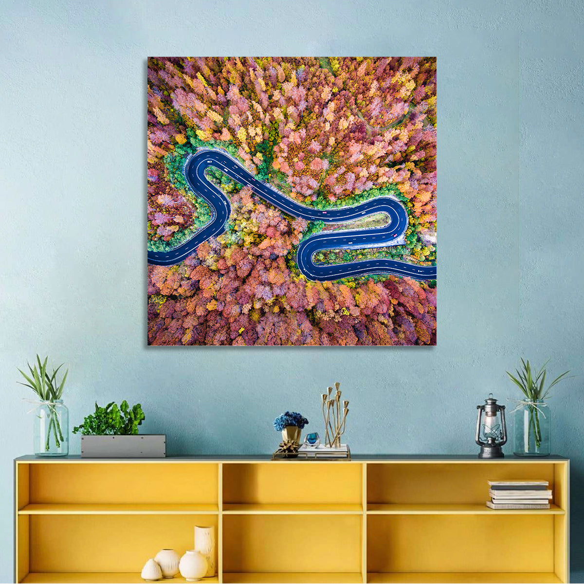 Aerial Winding Road Wall Art