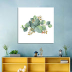 Eucalyptus Leaves with Pink Blossom Wall Art