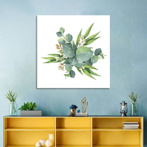 Green Floral Leaves Wall Art