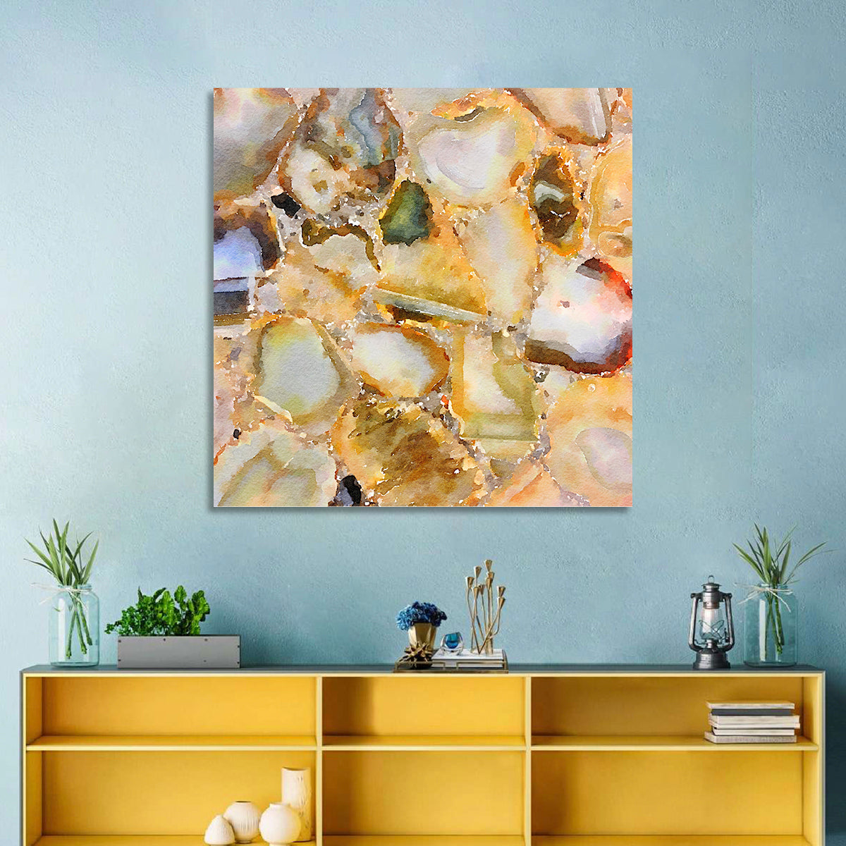 Golden Geode Mosaic Wall Art