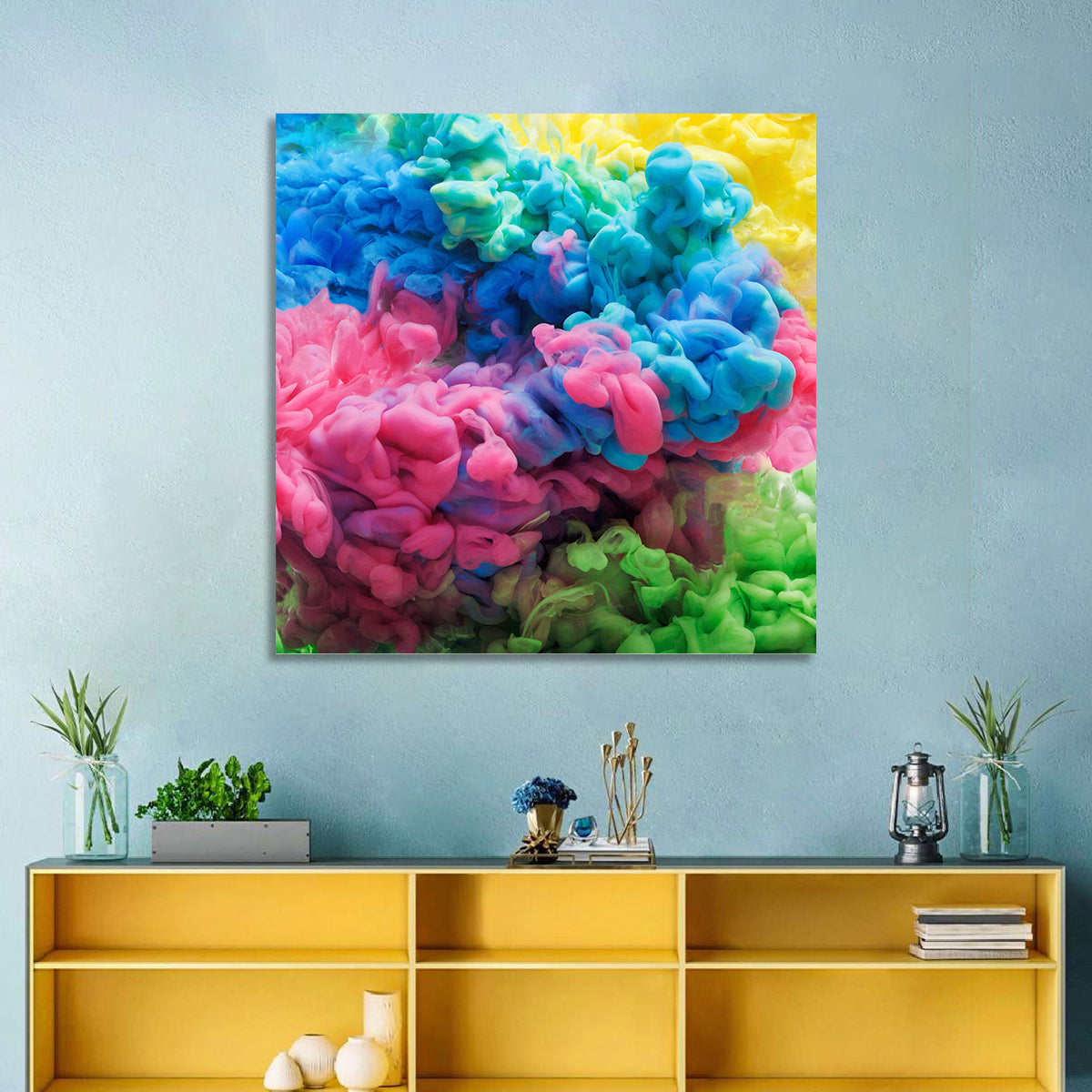 Swirling Ink Plumes Wall Art
