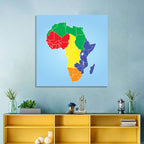 Color Coded Africa Map Wall Art