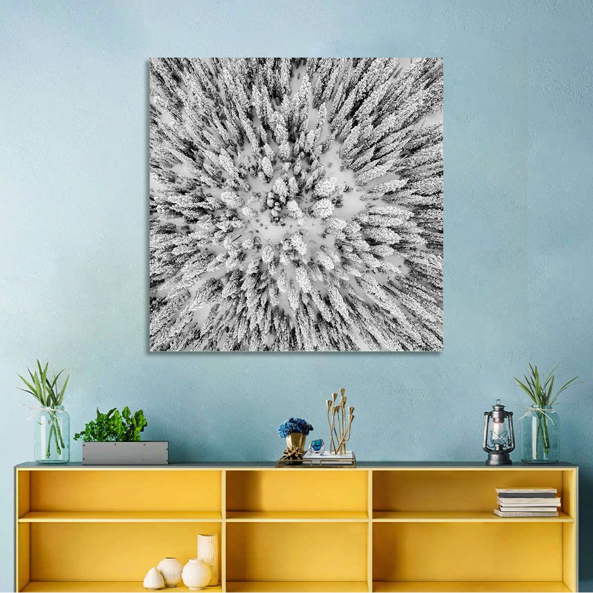 Snowy Aerial Forest Wall Art