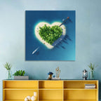 Heart-shaped Island Aerial Wall Art