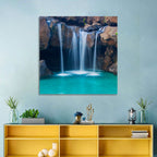 Waterfall Into Turquoise Pool Wall Art
