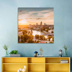 Vilnius Skyline at Golden Hour Wall Art