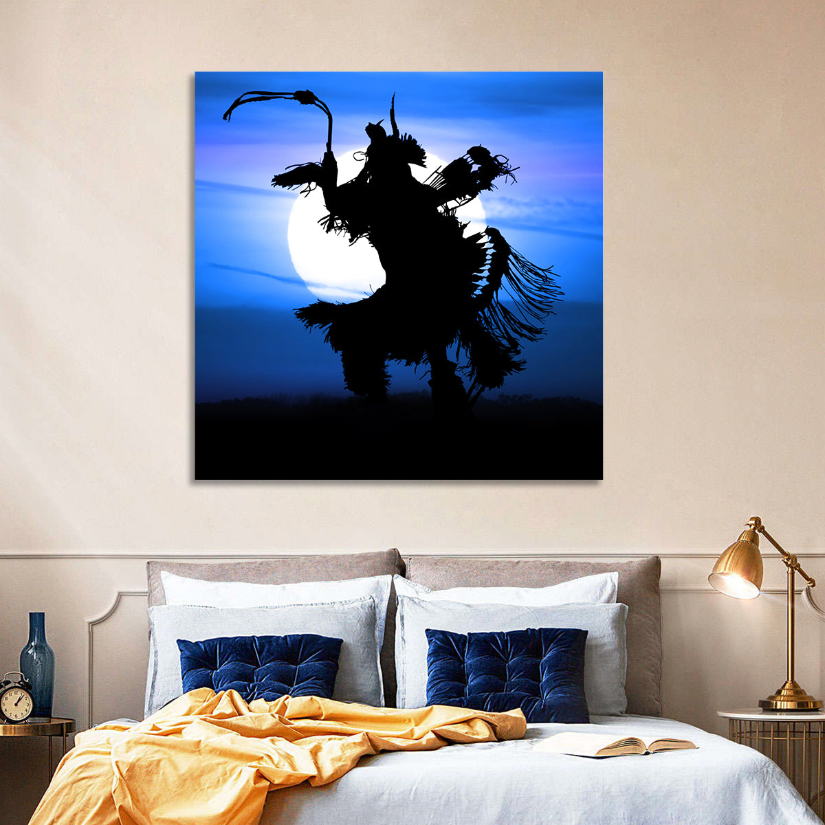 Moonlit Pow Wow Dancer Wall Art