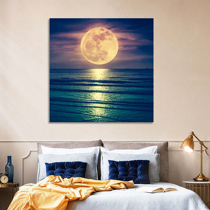 Super Moon Over Sea Wall Art