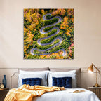 Autumn Winding Forest Road Wall Art