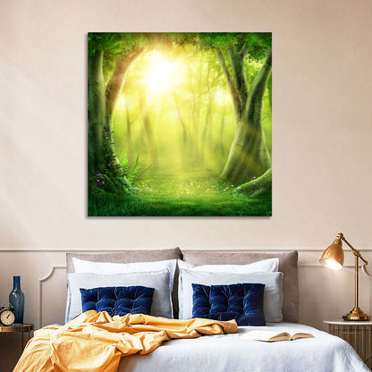 Forest Golden Sunrise Wall Art