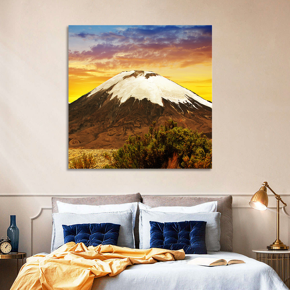 Parinacota Volcano Wall Art in a room, square