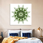 Botanical Green Leaf Mandala Wall Art