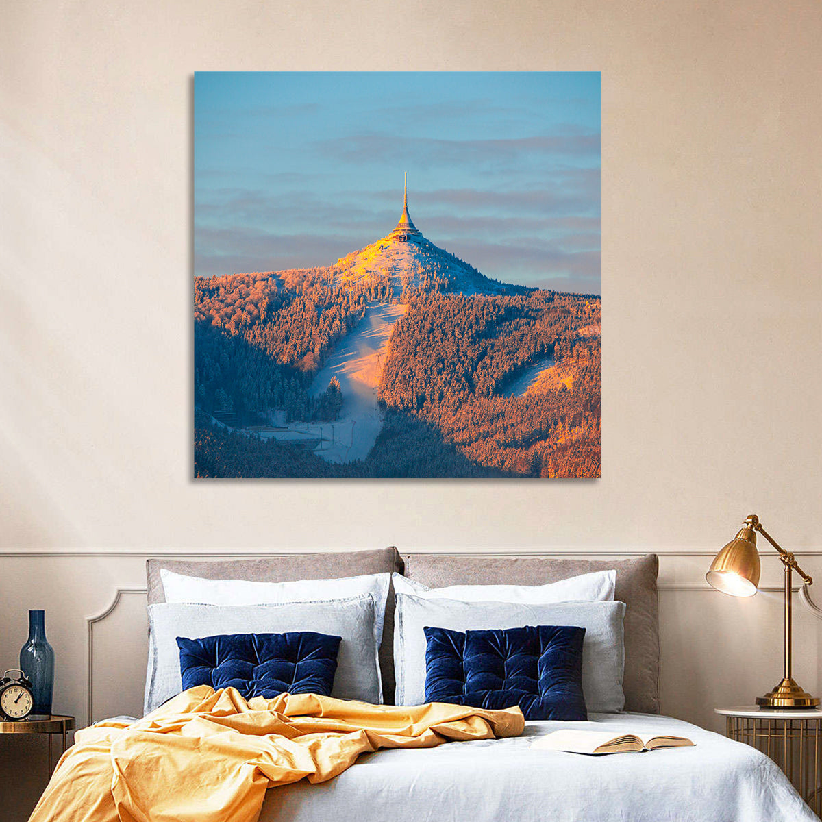 Ještěd Summit at Golden Hour Wall Art
