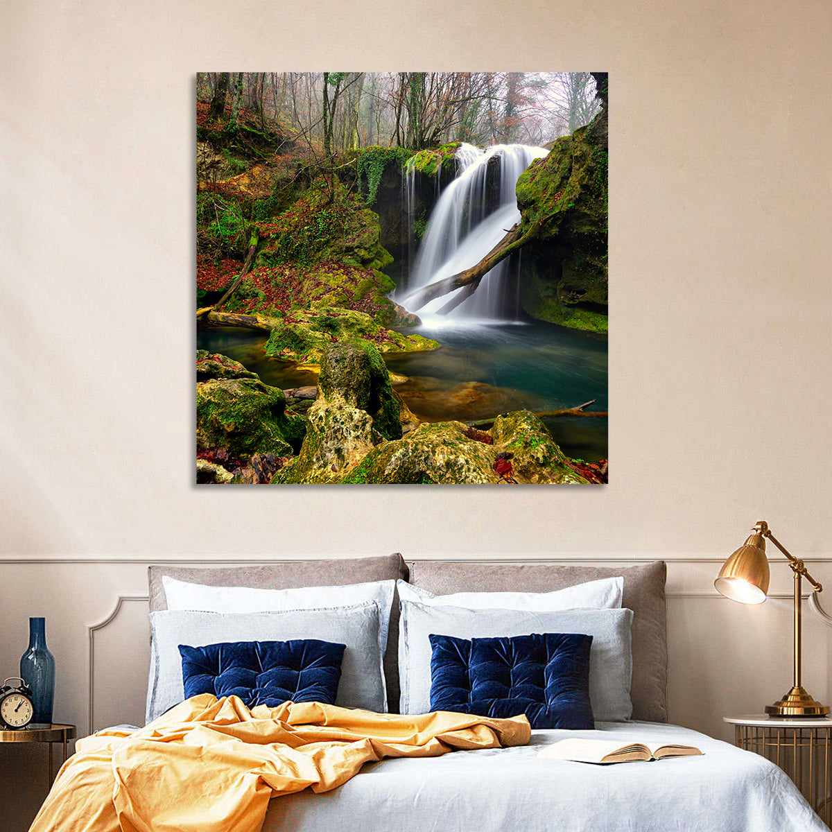 Cheile Nerei Mossy Waterfall Wall Art