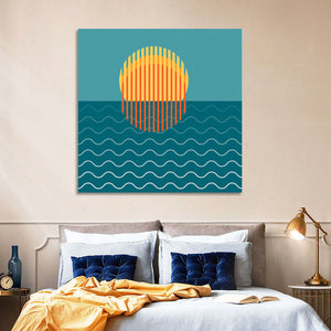 Ocean Sunset Illustration I Wall Art