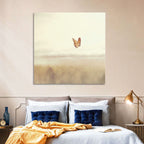 Monarch Over Beige Field Wall Art