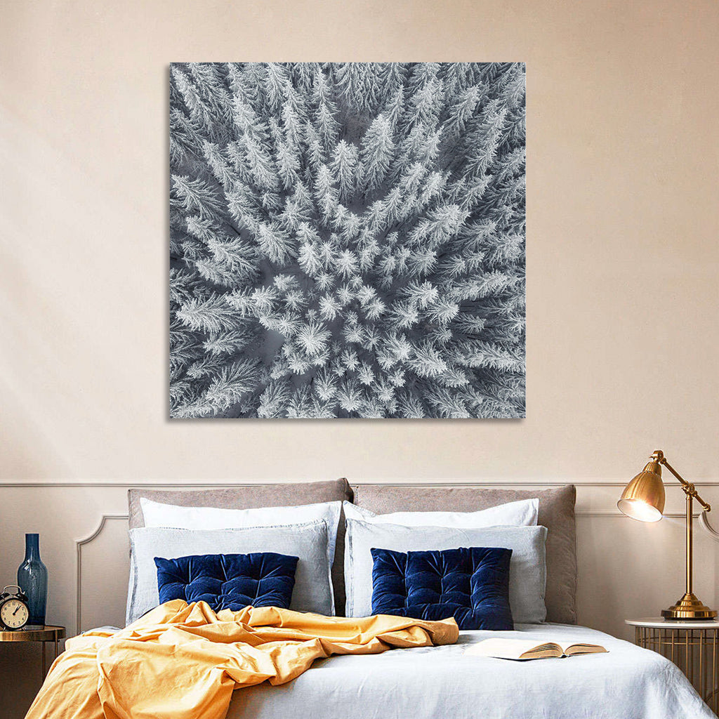 Snow Covered Pine Forest Wall Art