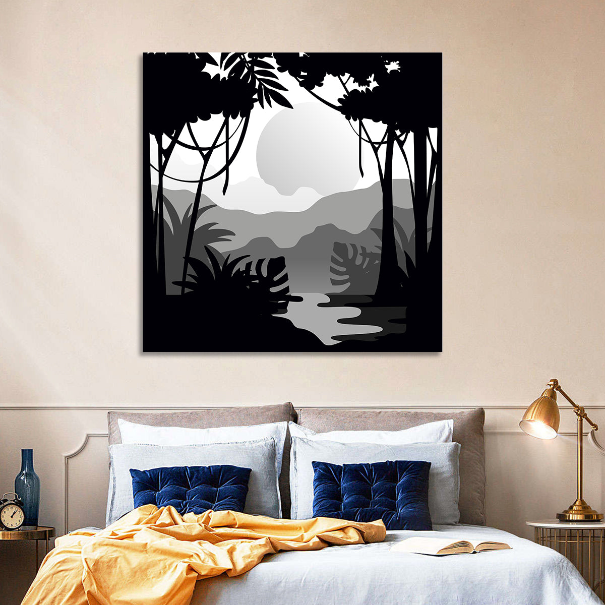 Tropical Jungle Silhouette Wall Art