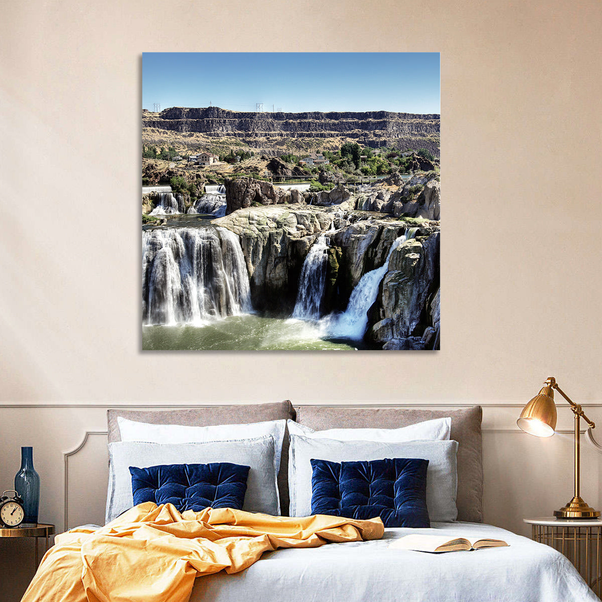 Shoshone Falls, Twin Falls Idaho Wall Art in a room, square