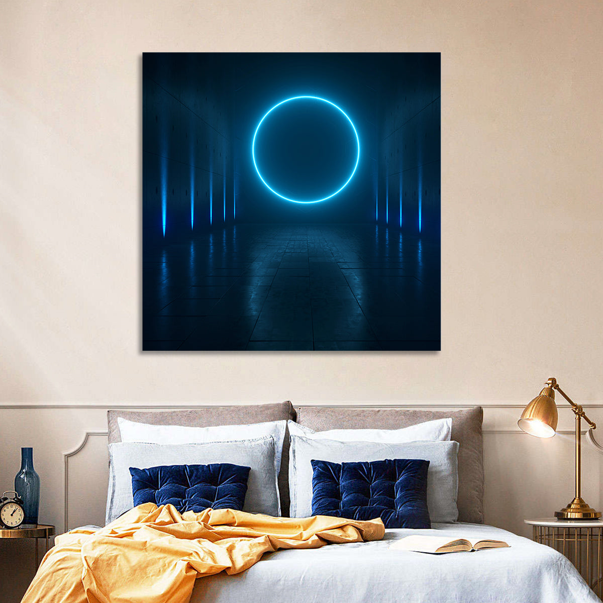 Glowing Neon Corridor Wall Art