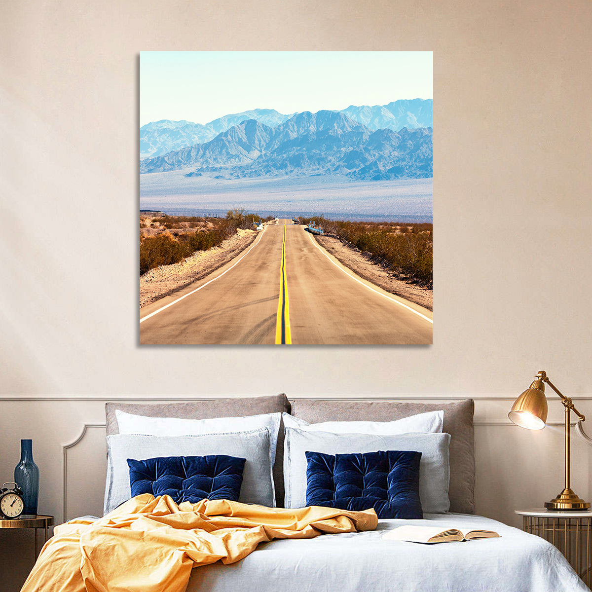 Mojave Desert Route 66 Wall Art in a room, square