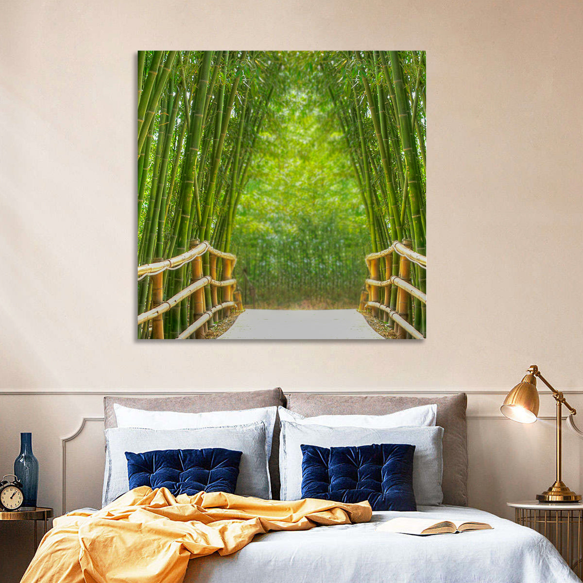 Bamboo Alley Wall Art in a room, square