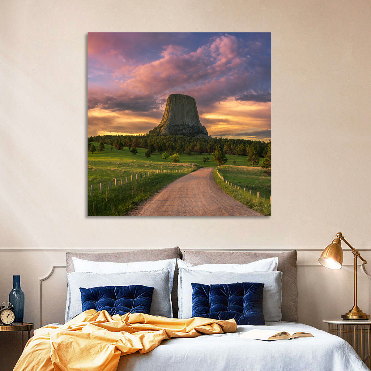 Devils Tower at Sunset Wall Art
