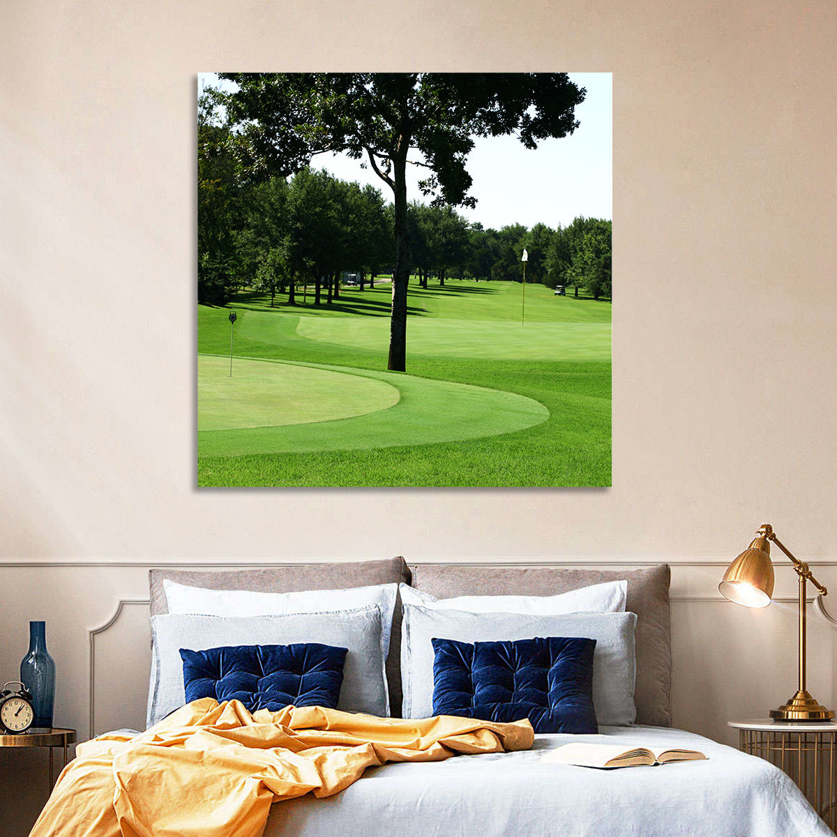 Oklahoma Golf Course Greens Wall Art in a room, square