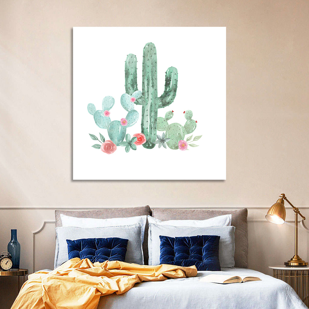 Watercolor Cactus Bouquet Wall Art