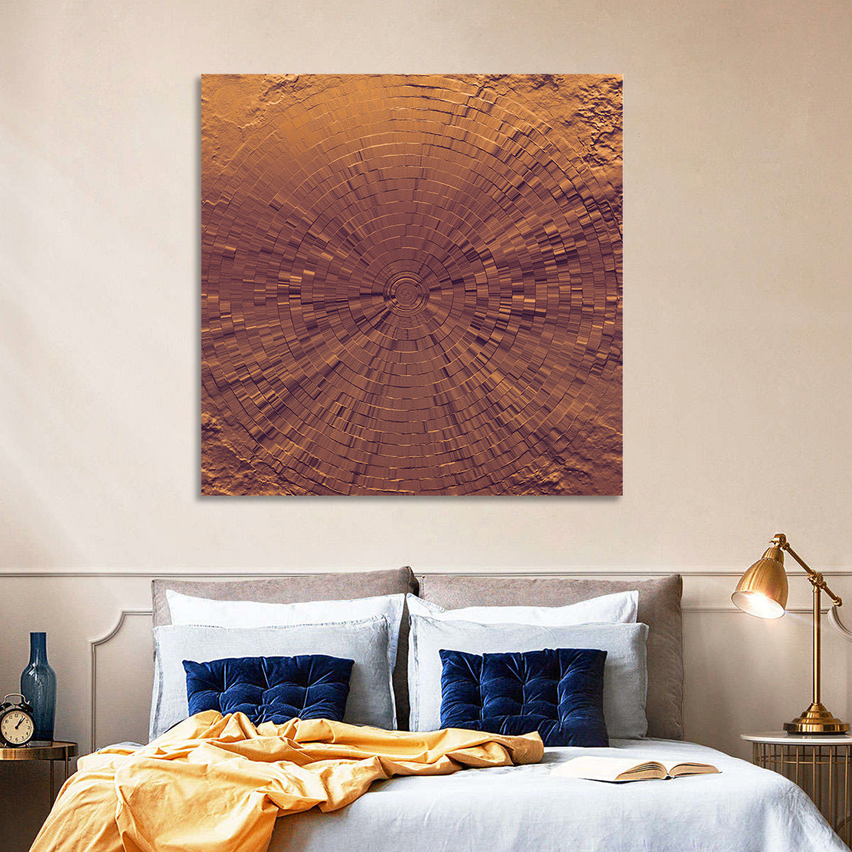 Blocks Focus Copper Rings Wall Art