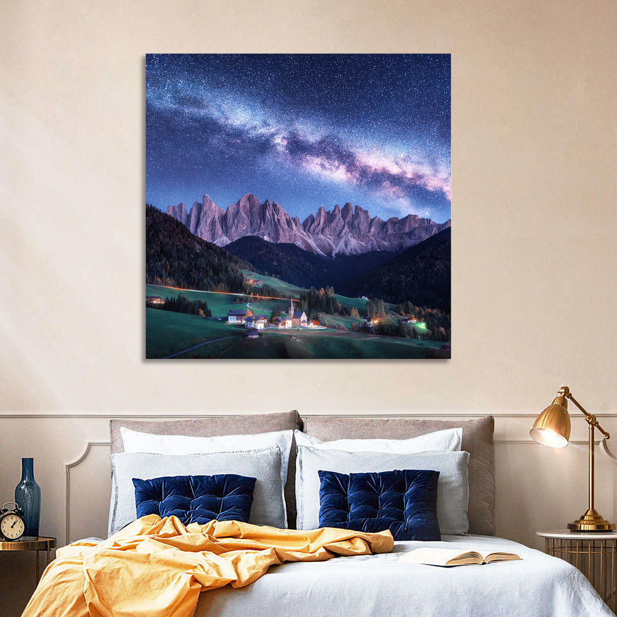 Santa Maddalena Night Sky Wall Art in a room, square