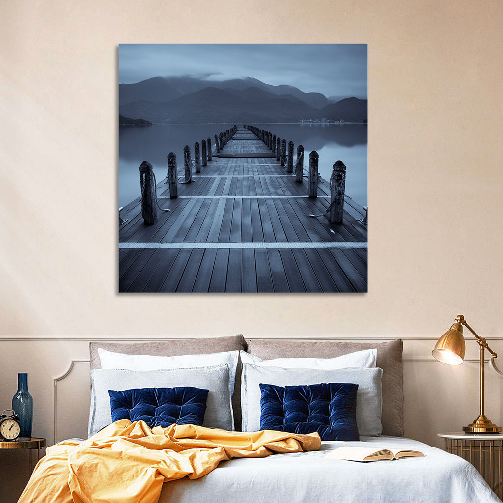 Long Lake Pier at Dusk Wall Art