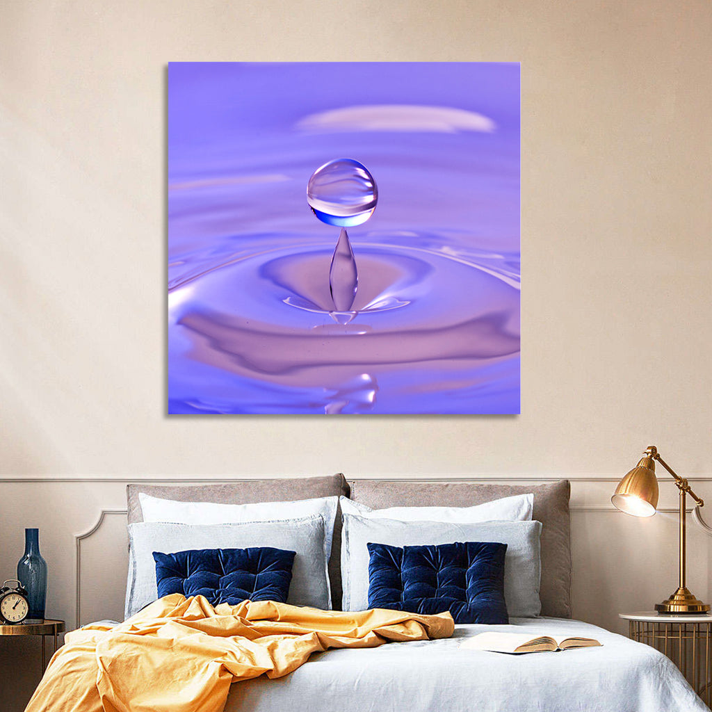 Purple Water Droplet Splash Wall Art
