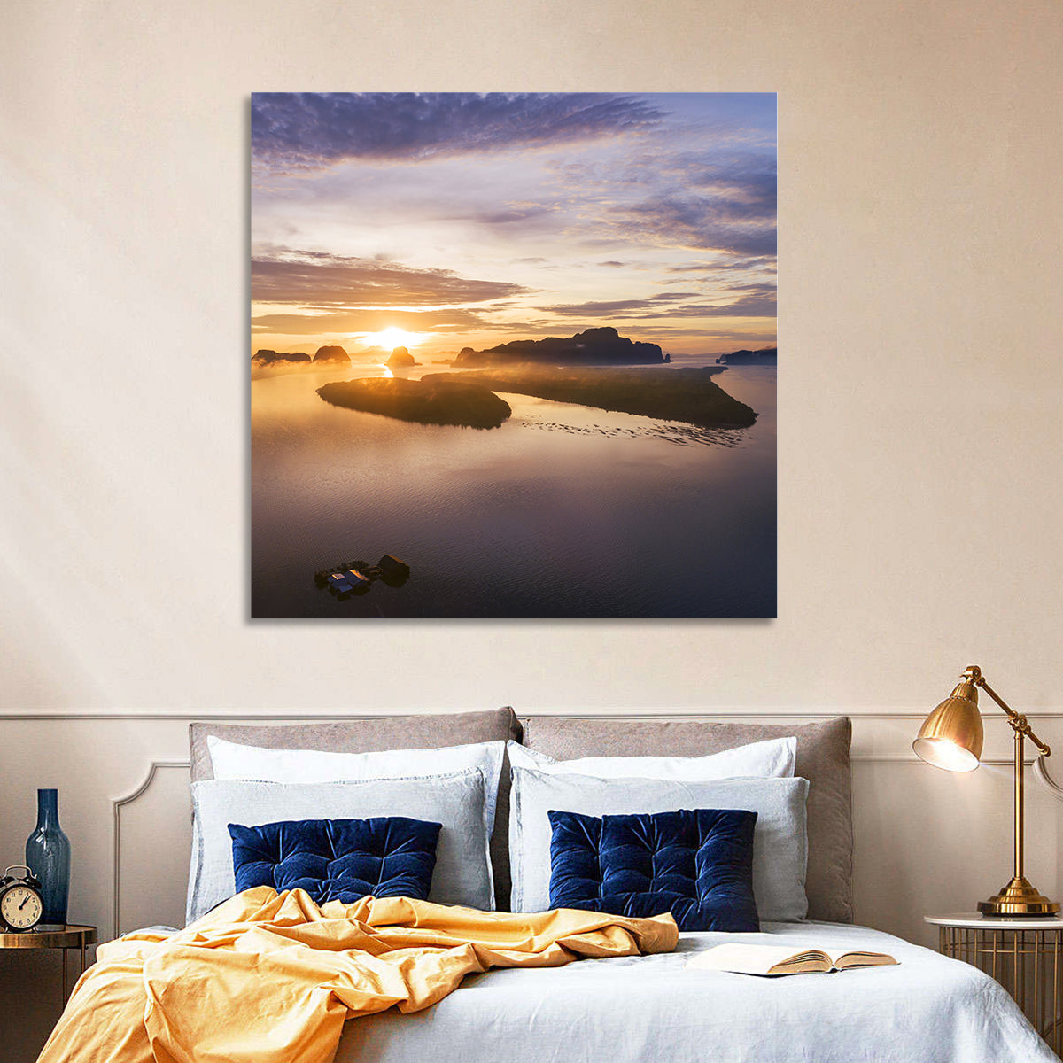 Phang Nga Bay Sunrise Wall Art in a room, square