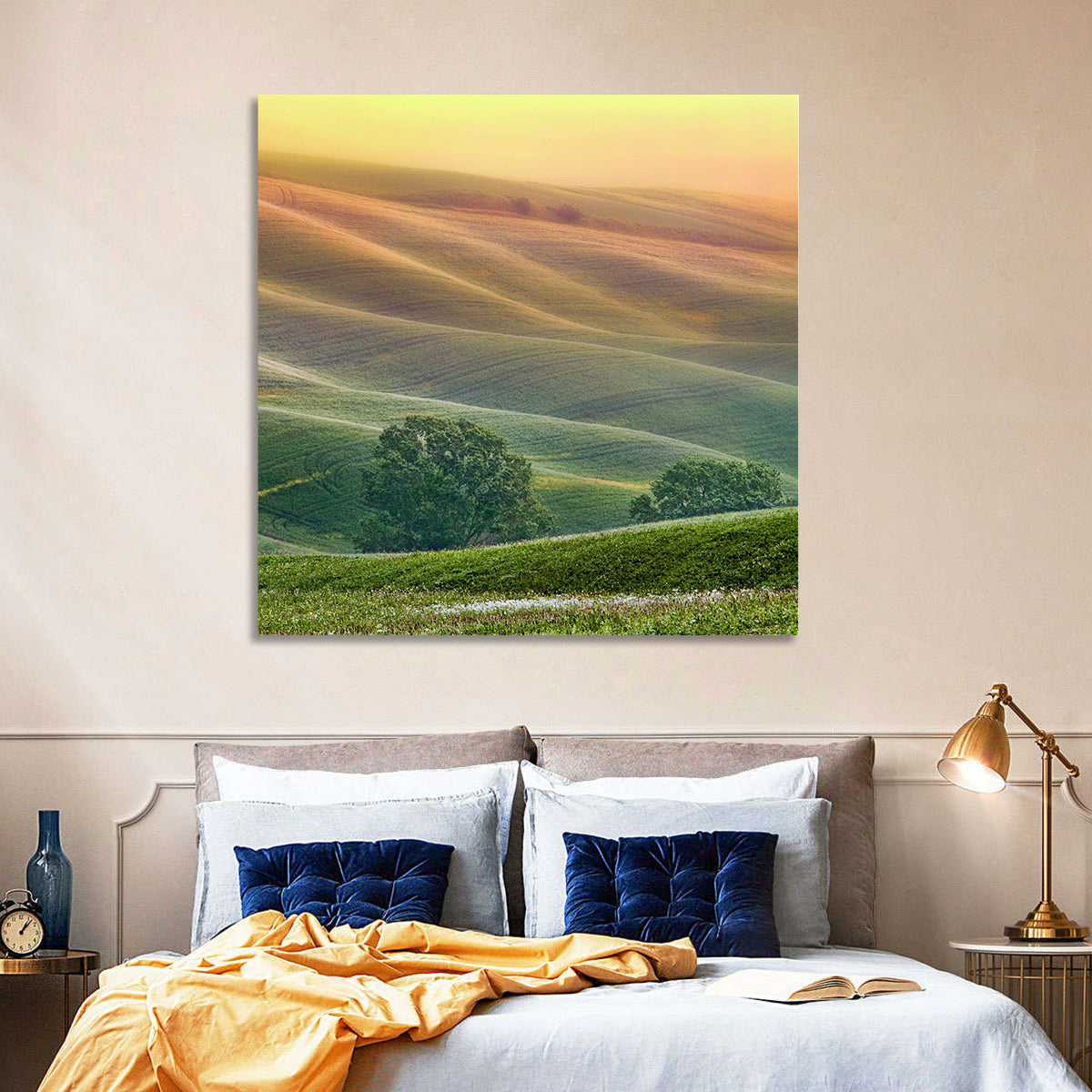 Tuscan Rolling Hills Wall Art in a room, square