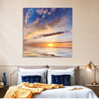 Sunlit Clouds Over Calm Sea Wall Art