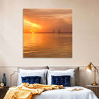Øresund Bridge in Golden Light Wall Art