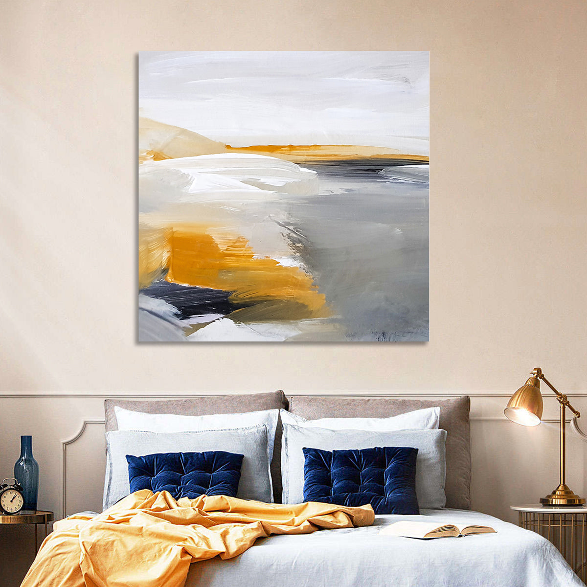 White Coastal Abstract Landscape Wall Art