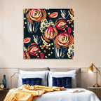 Colorful Scribbled Floral Pattern Wall Art