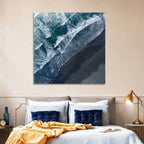 Volcanic Surf on Black Sand Wall Art