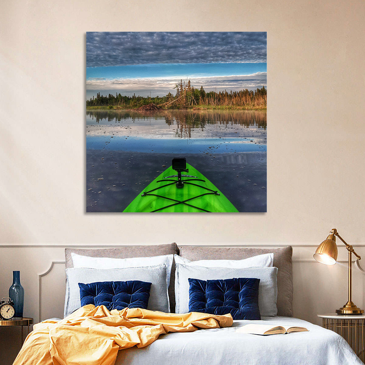 Crown Land Kayak View Ontario Wall Art in a room, square