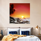 Tropical Island Sunset Wall Art