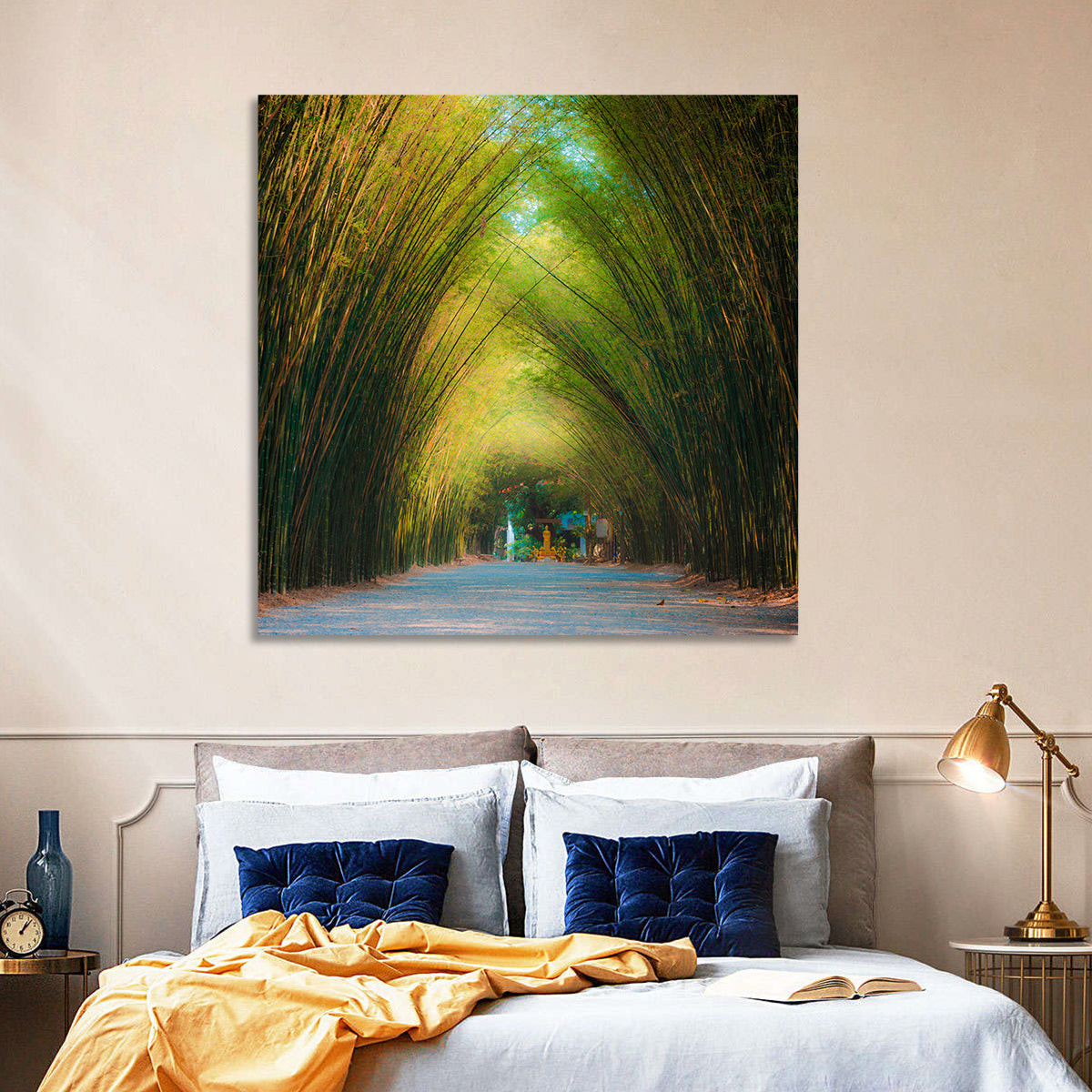 Arched Bamboo Tunnel Wall Art in a room, square
