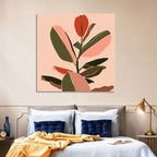 Ficus Leaves Silhouette Wall Art