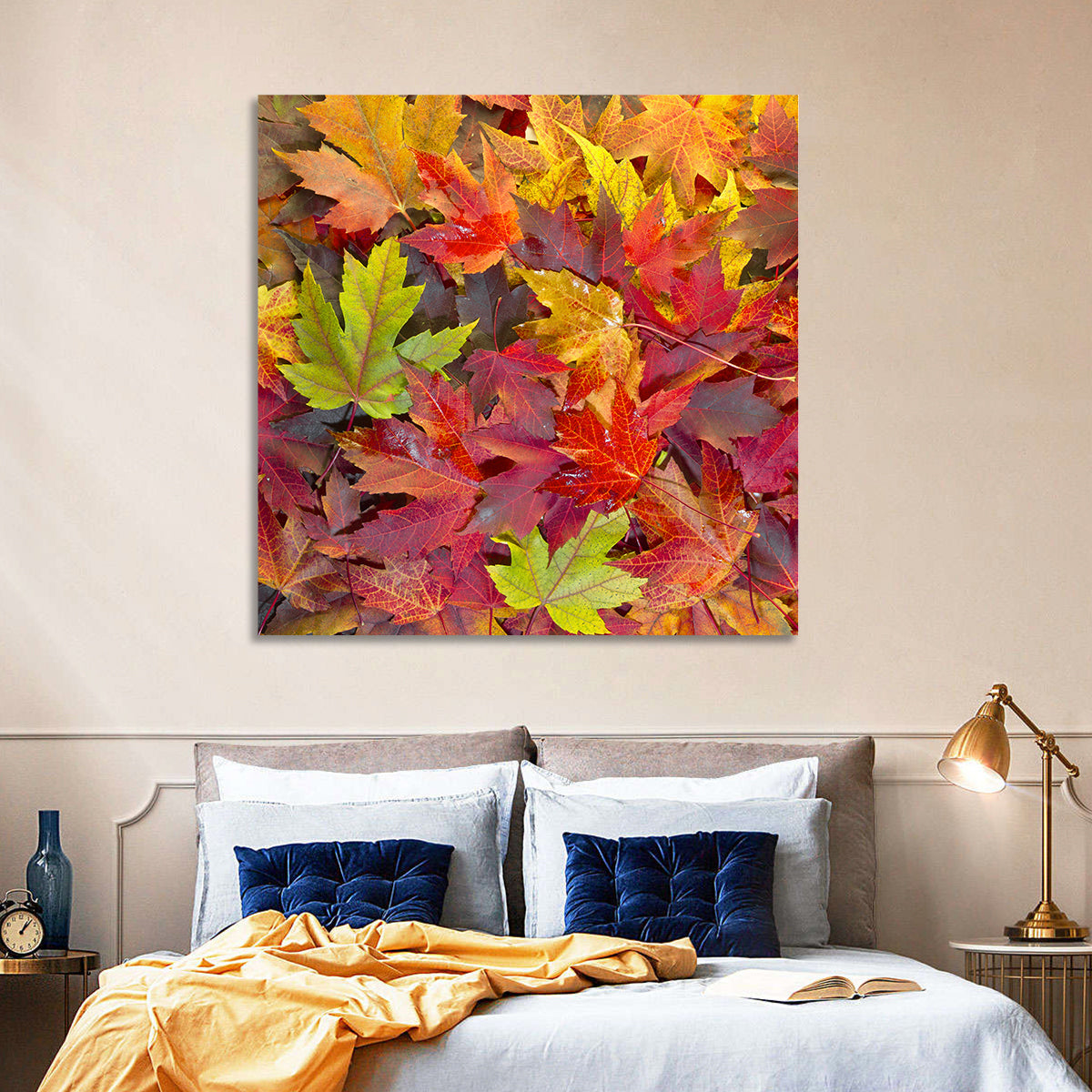 Autumn Maple Leaves Close-up Wall Art