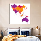 Stylized Asia Pacific Map Wall Art