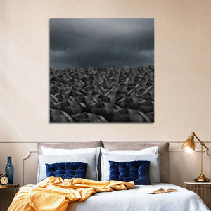 Rain Umbrellas Abstract Wall Art