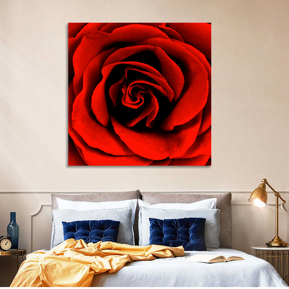 Velvety Red Rose Close-up Wall Art