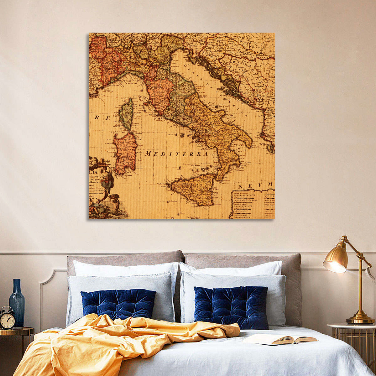 Antique Italian Map Wall Art