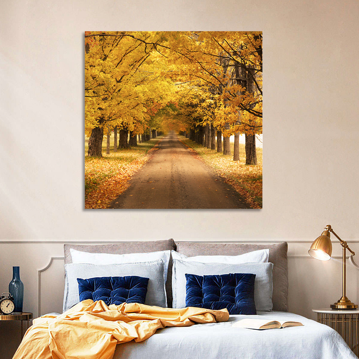 Golden Autumn Road Wall Art